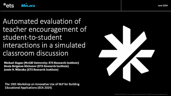 Automated Evaluation of Teacher Encouragement of Student-to-Student Interactions in a Simulated Classroom Discussion