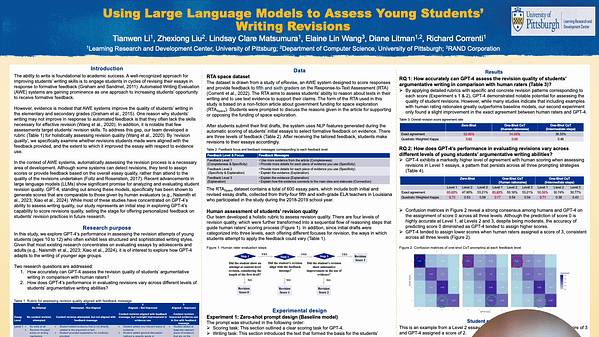 Using Large Language Models to Assess Young Students' Writing Revisions