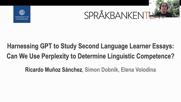 Harnessing GPT to Study Second Language Learner Essays: Can We Use Perplexity to Determine Linguistic Competence?