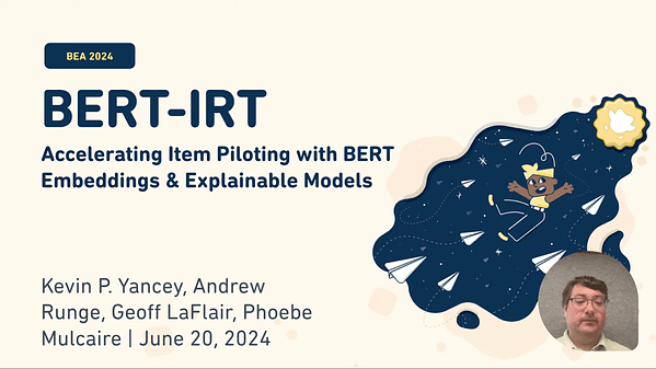 BERT-IRT: Accelerating Item Piloting with BERT Embeddings and Explainable IRT Models