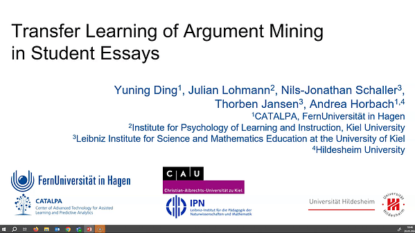 Transfer Learning of Argument Mining in Student Essays