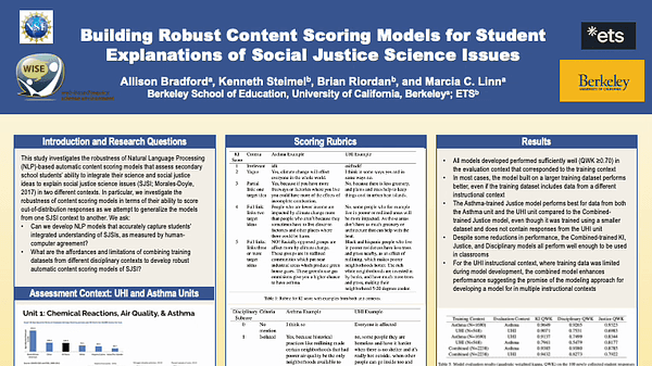 Building Robust Content Scoring Models for Student Explanations of Social Justice Science Issues