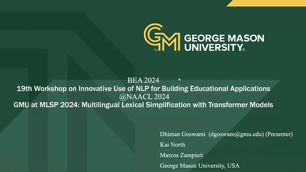 GMU at MLSP 2024: Multilingual Lexical Simplification with Transformer Models