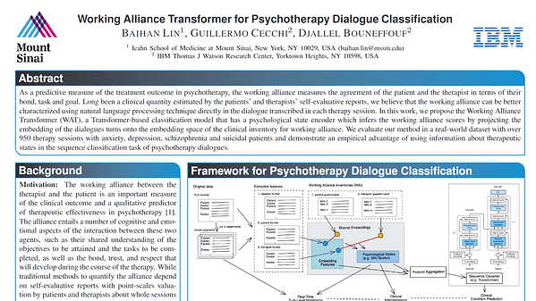 Working Alliance Transformer for Psychotherapy Dialogue Classification