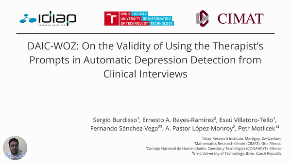 DAIC-WOZ: On the Validity of Using the Therapist's prompts in Automatic Depression Detection from Clinical Interviews