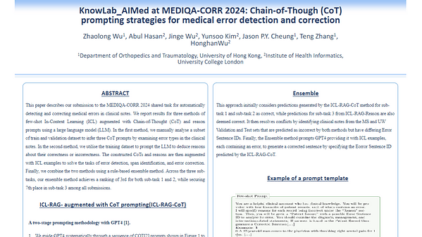 KnowLab_AIMed at MEDIQA-CORR 2024: Chain-of-Though (CoT) prompting strategies for medical error detection and correction