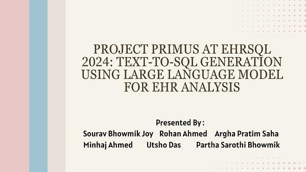 Team_Optimist at EHRSQL 2024 : Text-to-SQL Generation using Large Language Model for EHR Analysis