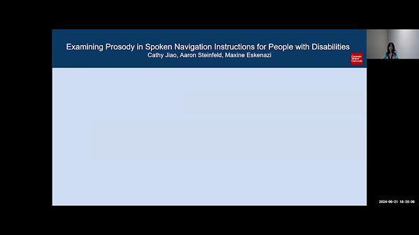 Examining Prosody in Spoken Navigation Instructions for People with Disabilities
