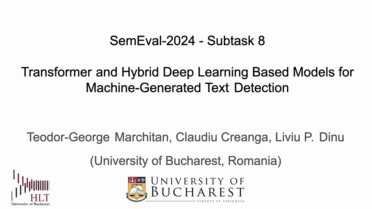 Underline Team Unibuc NLP at SemEval2024 Task 8 Transformer and