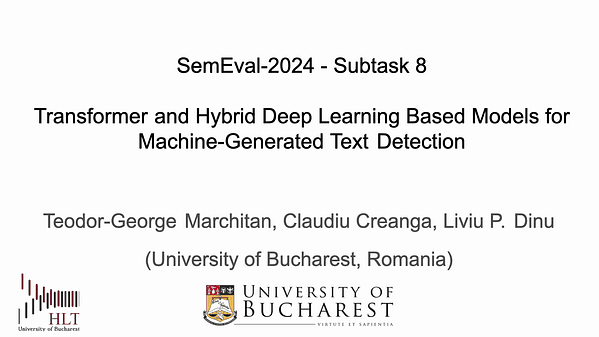 Team Unibuc - NLP at SemEval-2024 Task 8: Transformer and Hybrid Deep Learning Based Models for Machine-Generated Text Detection