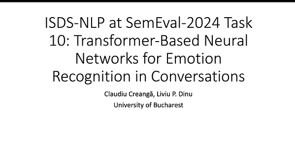 ISDS-NLP at SemEval-2024 Task 10: Transformer based neural networks for emotion recognition in conversations