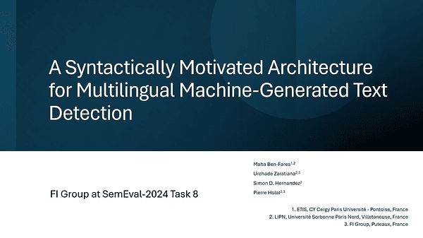 FI Group at SemEval-2024 Task 8: A Syntactically Motivated Architecture for Multilingual Machine-Generated Text Detection