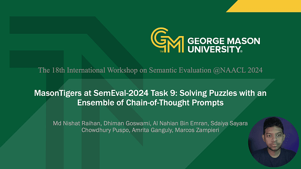 MasonTigers at SemEval-2024 Task 9: Solving Puzzles with an Ensemble of Chain-of-Thought Prompts