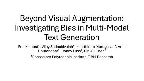 Beyond Visual Augmentation: Investigating Bias in Multi-Modal Text Generation