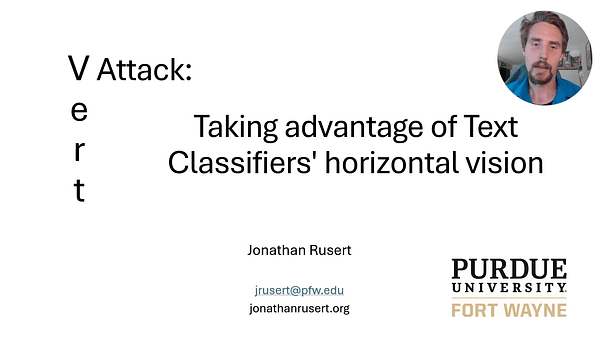 VertAttack: Taking Advantage of Text Classifiers’ Horizontal Vision