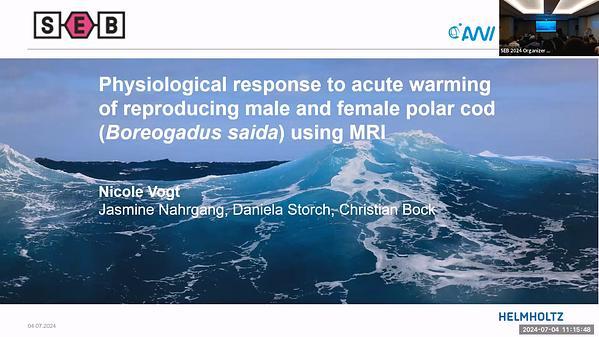 Physiological response to acute warming of reproducing male and female polar cod (Boreogadus saida) using MRI