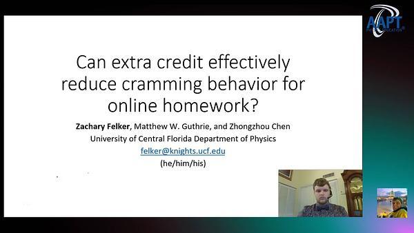 Can extra credit effectively reduce cramming behavior for online homework?
