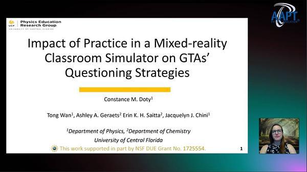 Impact of Practice in a Mixed-reality Classroom Simulator on GTAs’ Questioning Strategies