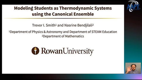 Modeling Students as Thermodynamic Systems using the Canonical Ensemble