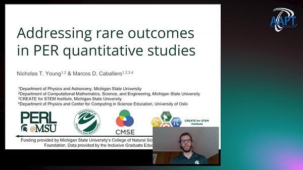 Addressing Rare Outcomes in PER Quantitative Studies