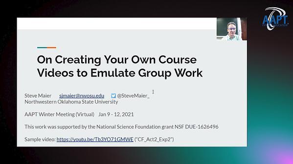 On Creating Your Own Course Videos to Emulate Group Work