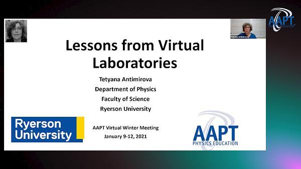 Lessons from Virtual Laboratories