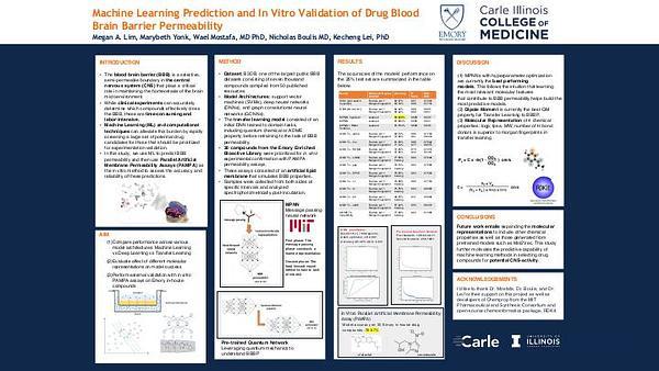 Machine Learning Prediction and In Vitro Validation of Drug Blood Brain Barrier Permeability