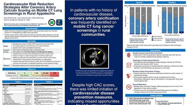 Cardiovascular Risk Reduction Strategies After Coronary Artery Calcium Scoring on Mobile CT Lung Screenings in Rural Appalachia