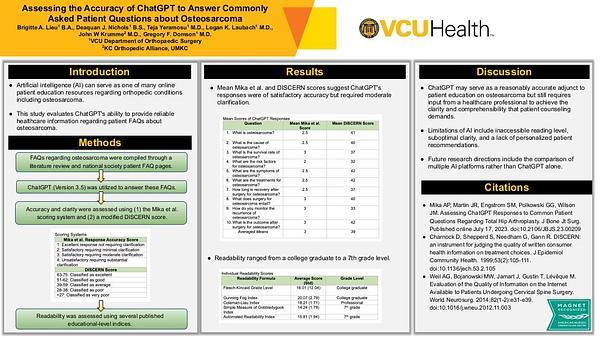 Assessing the Accuracy of ChatGPT to Answer Commonly Asked Patient Questions about Osteosarcoma