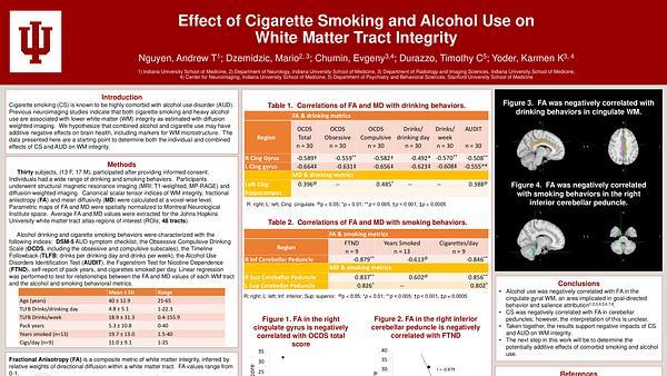 Effect of Cigarette Smoking and Alcohol Use on White Matter Tract Integrity