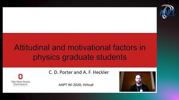 Attitudinal and Motivational Factors in Graduate Students: Cross-sections and Evolution