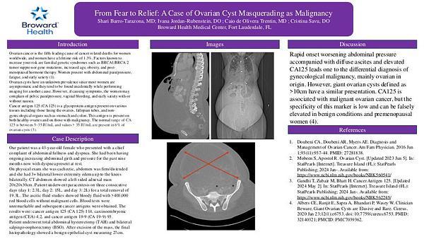 From Fear to Relief: A Case of Ovarian Cyst Masquerading as Malignancy
