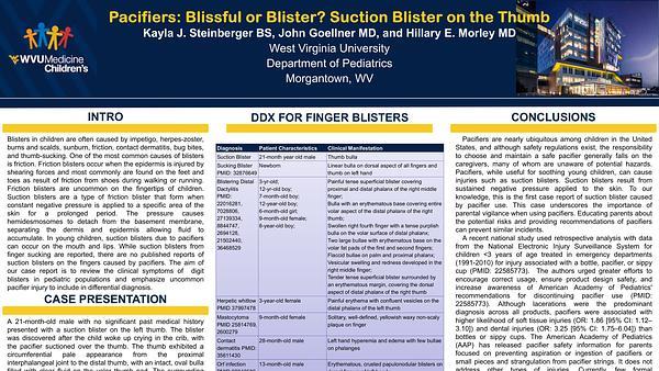 Pacifiers: Blissful or Blister? Suction Blister on the Thumb