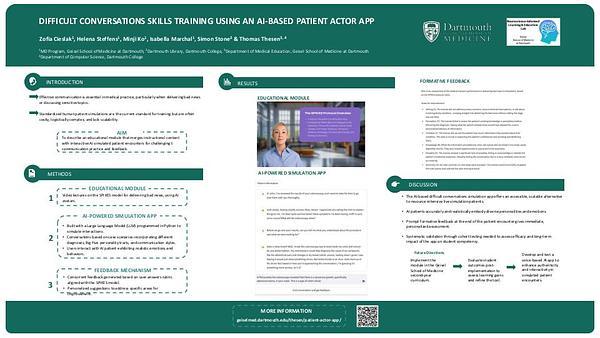 Difficult conversations skills training using an AI-based patient actor app