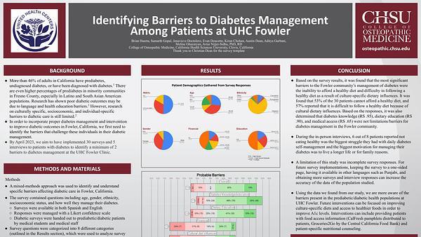 Identifying Barriers to Diabetes Management Among Patients at UHC Fowler