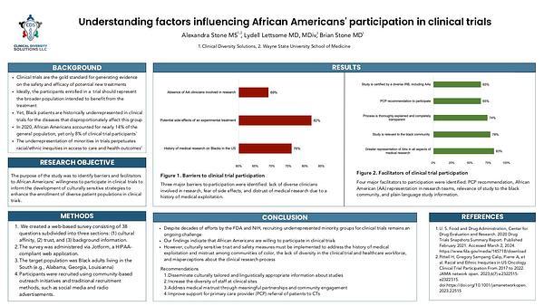 Understanding factors influencing African Americans' participation in clinical trials