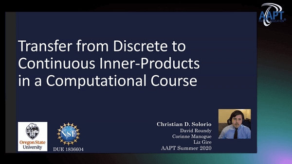 Transfer from Discrete to Continuous Inner-Products in a Computational Course