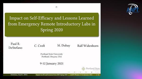 Impact on Self-Efficacy, Lessons Learned from Emergency Remote Introductory Labs