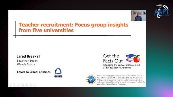 Teacher Recruitment: Focus Group Insights from Six Universities