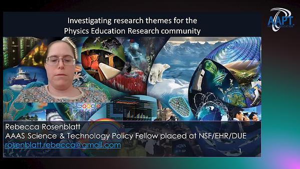 Investigating Research Themes for The Physics Education Research Community