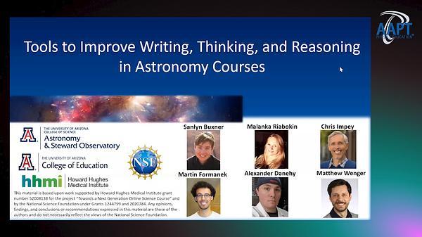 Tools to Improve Writing, Thinking, and Reasoning in Astronomy Courses