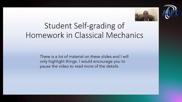Student Self-grading of Homework in Classical Mechanics