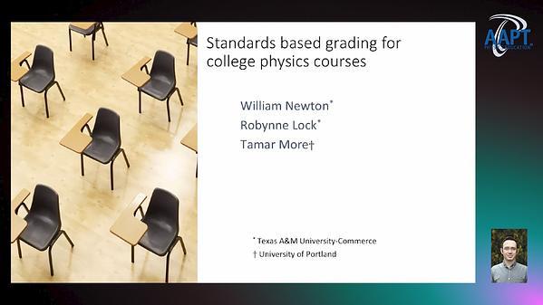 Standards Based Grading for College Physics Courses
