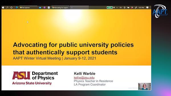 Advocating for public university policies that authentically support students