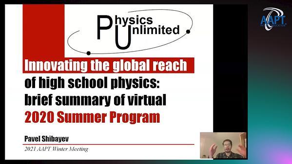Summary of Physics Unlimited's Virtual 2020 Summer Program