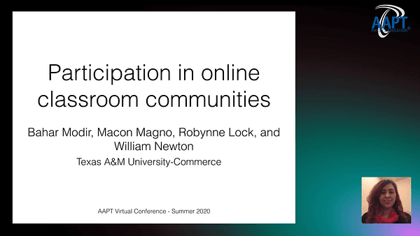 Participation in online classroom communities