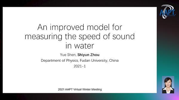 An Improved Model for Measuring the Speed of Sound