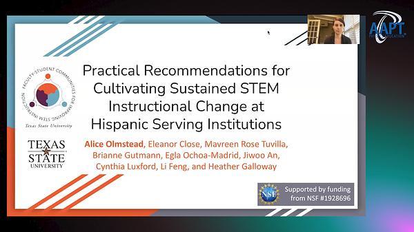 Practical Recommendations for Cultivating Sustained STEM Instructional Change at HSIs