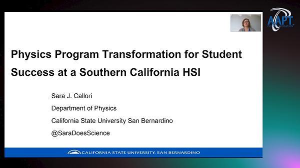 Progammatic Transformation for Student Success at a Southern California HSI