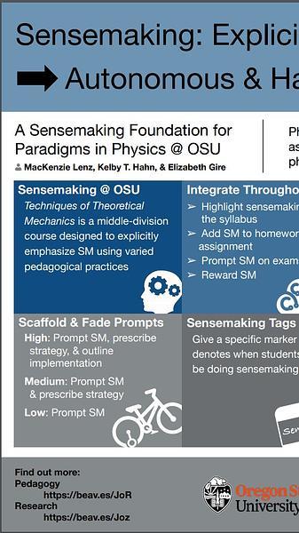 A Sensemaking Foundation for Paradigms in Physics at OSU
